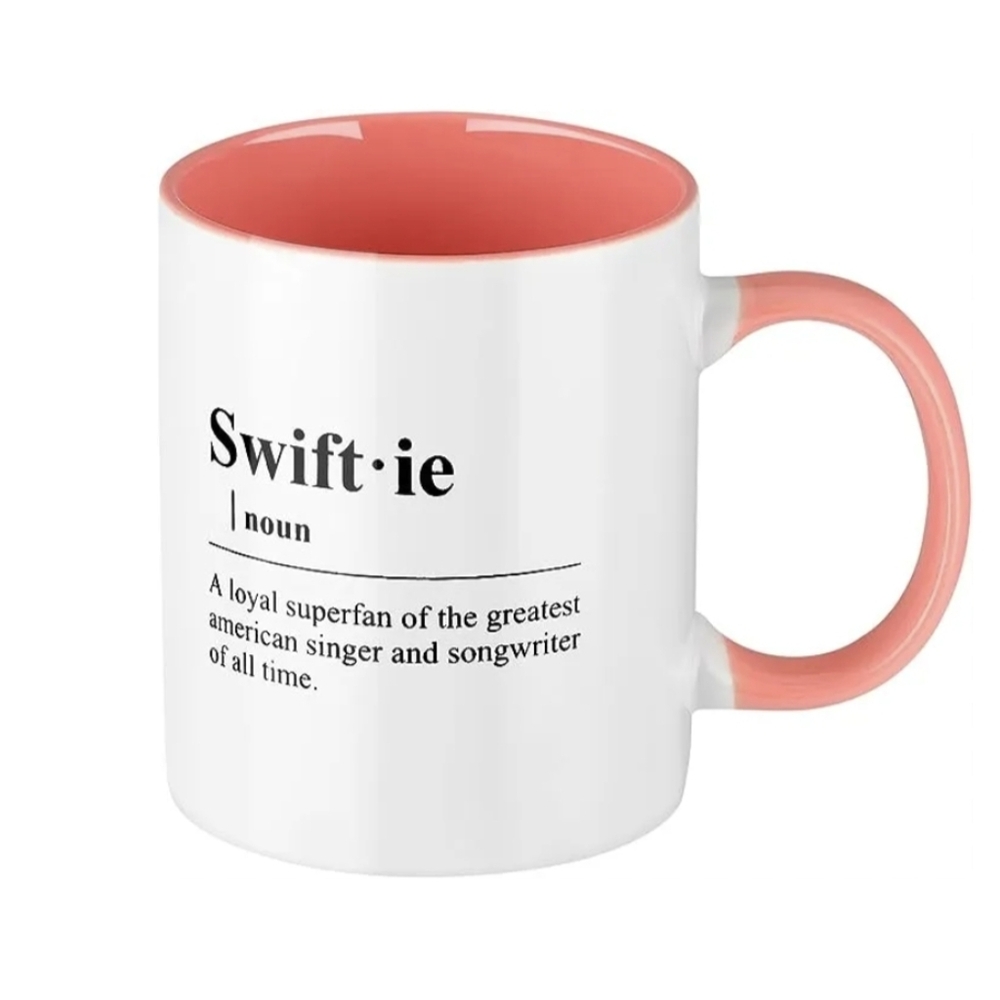 Swifie Noun Mug. White Black Peach Orange NEW